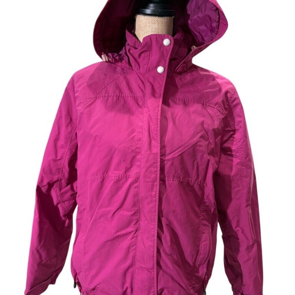 L.L.Bean Jacket Womens Size M Purple Hooded Lightweight Full Zip Outdoor - Picture 1 of 14